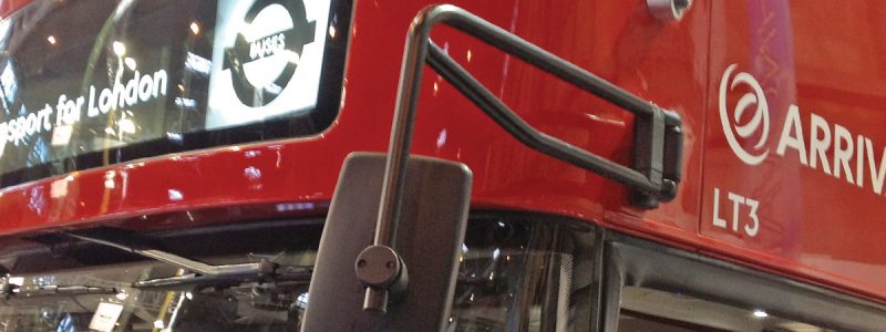 Mirrors and arms for commercial passenger vehicles