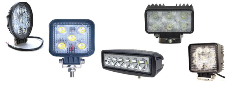 Light duty work lamps