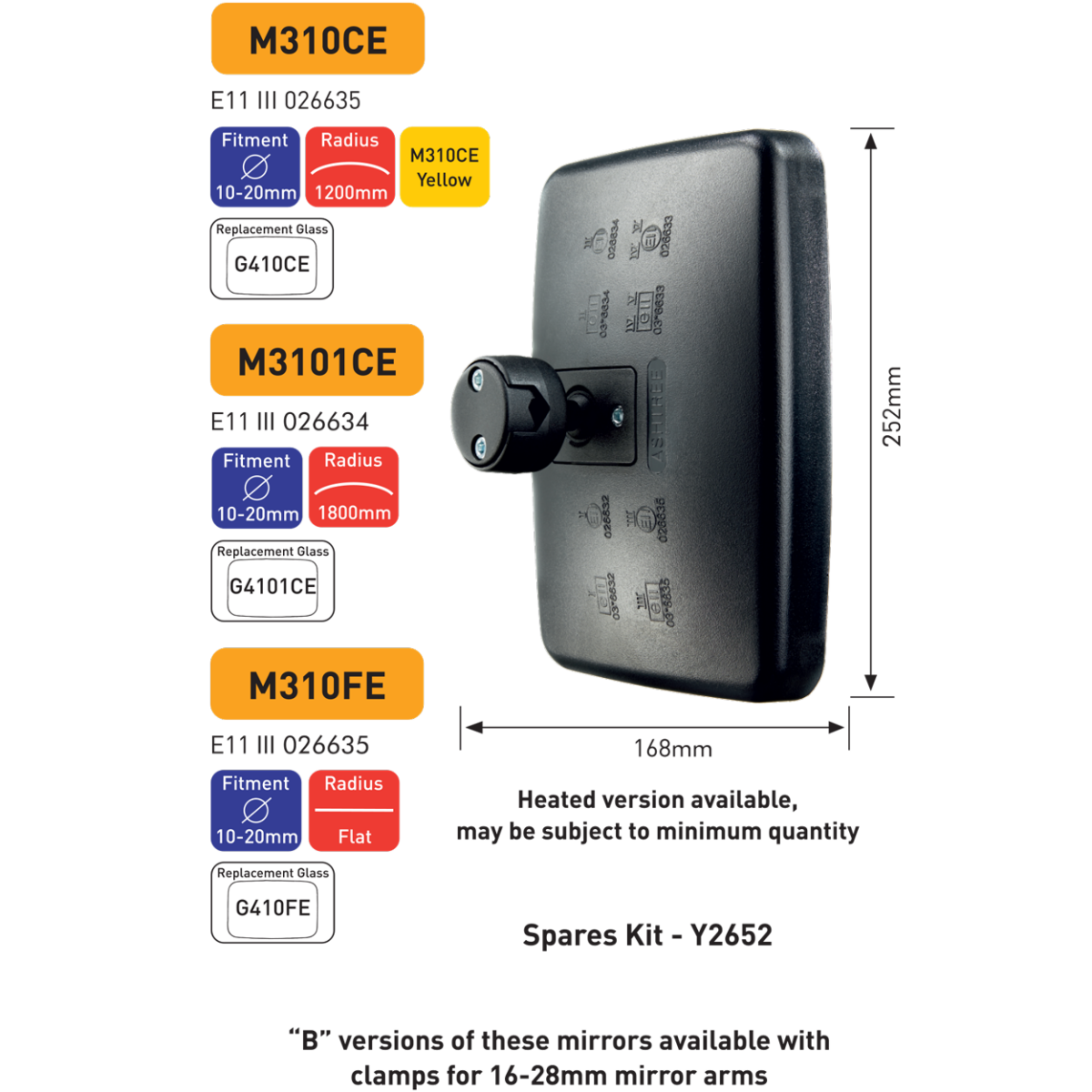 M310CE M3101CE M310FE mirrors