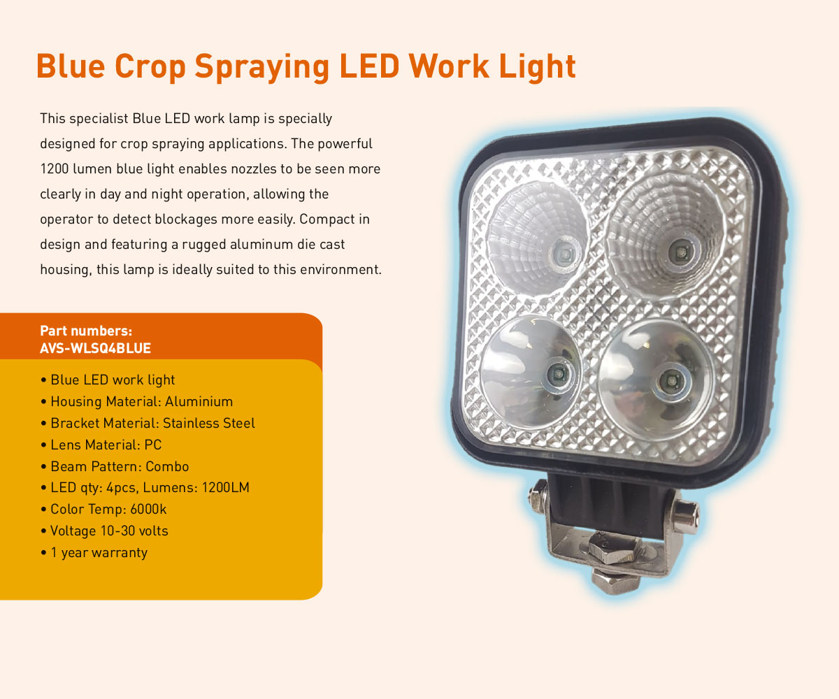 AVS-WLSQ4BLUE blue LED crop spraying lamp