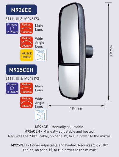 M926CE M925CEH powered mirror